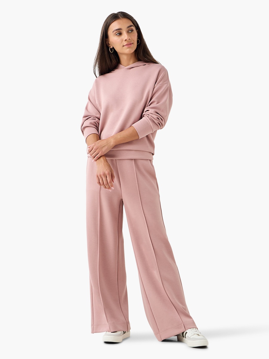 Regular Fit Flexi Waist Soft Touch Wide Leg Pants with Pintuck Detail