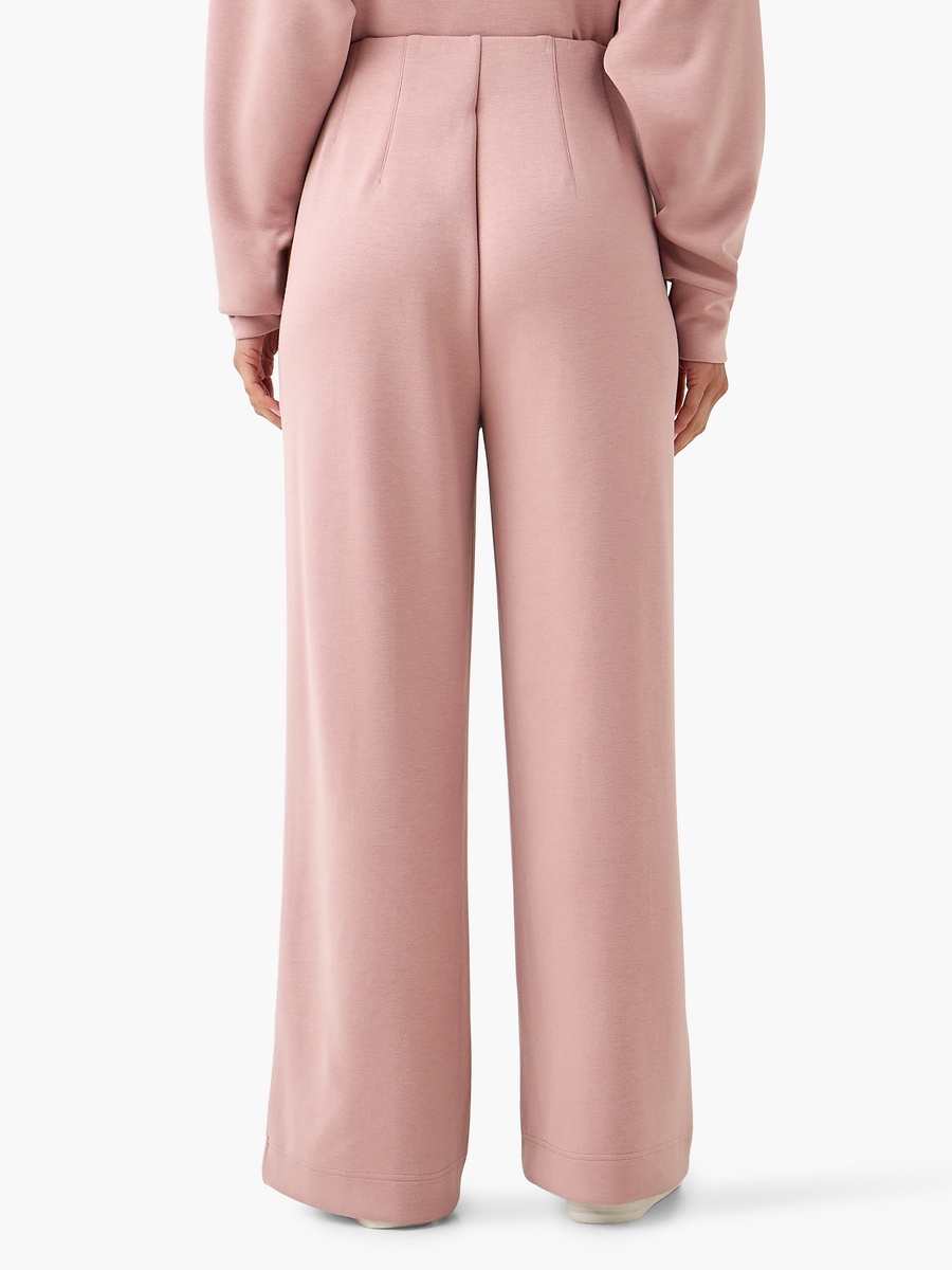 Regular Fit Flexi Waist Soft Touch Wide Leg Pants with Pintuck Detail