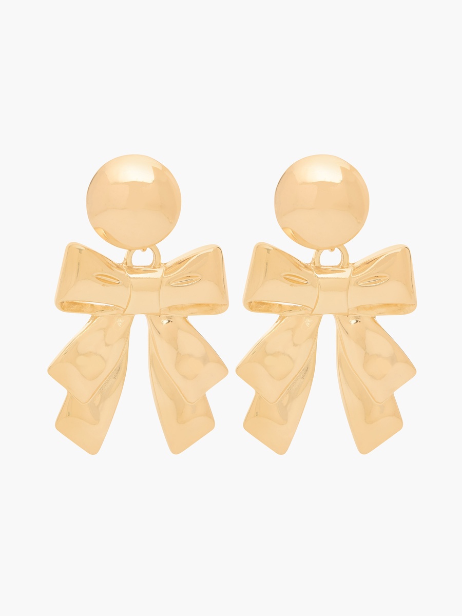 Bow Accent Earrings with Pushback Closure