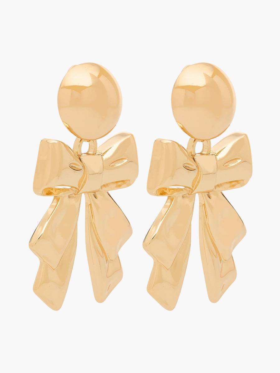 Bow Accent Earrings with Pushback Closure
