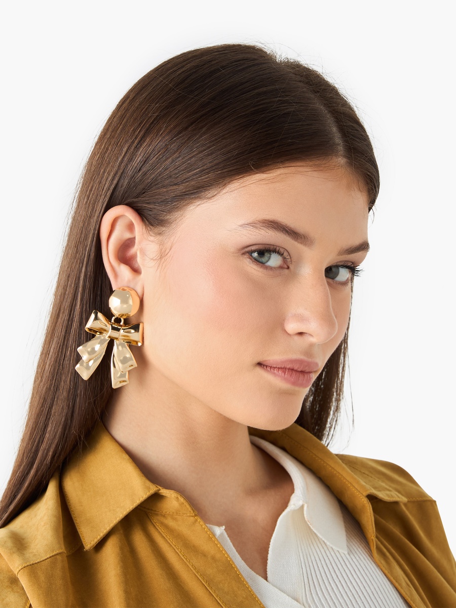 Bow Accent Earrings with Pushback Closure