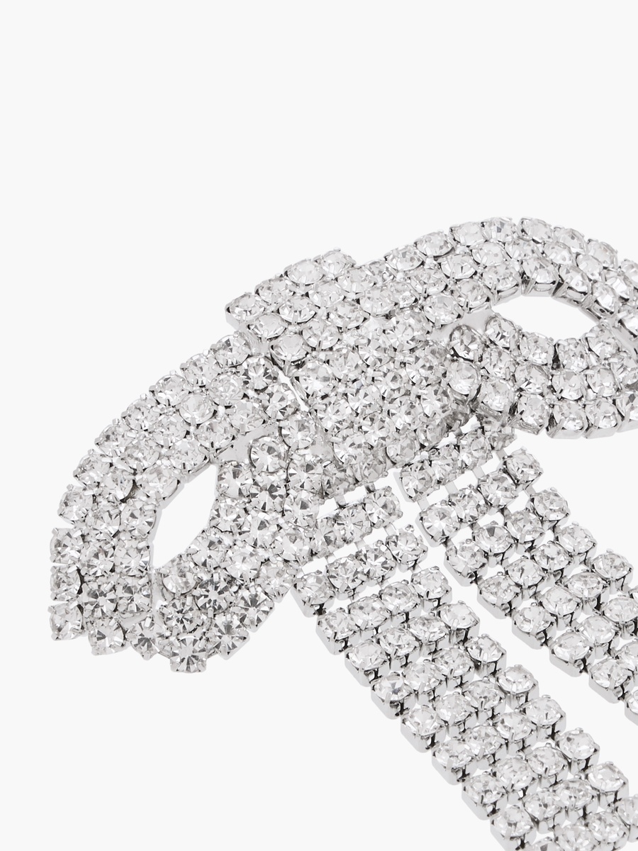 Embellished Bow Earrings with Pushback Closure