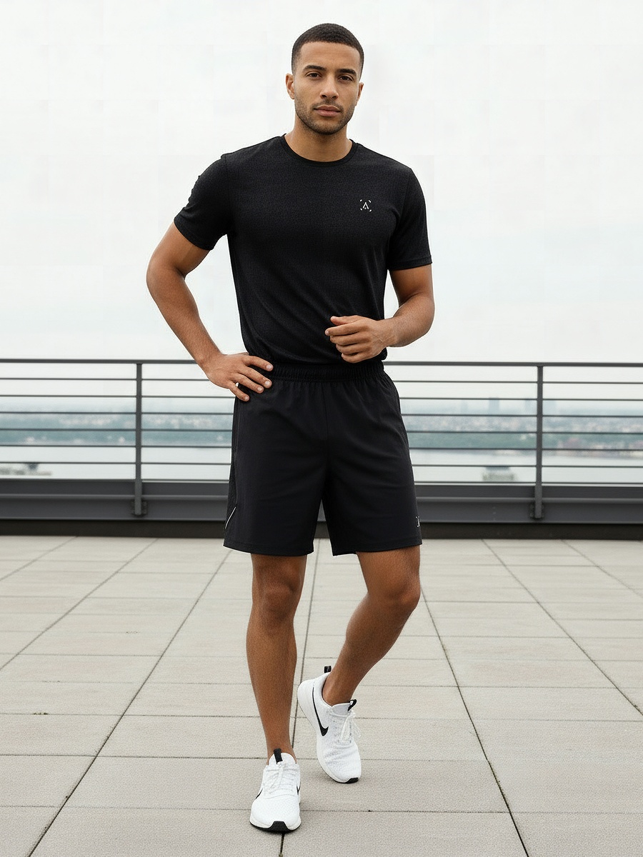 Men Regular Fit Performance Shorts with Panel