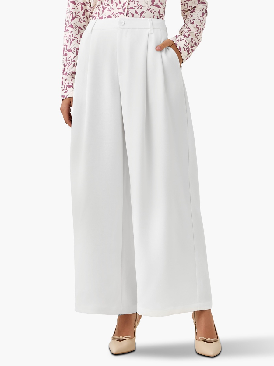 Flared Pants with Pleated Design