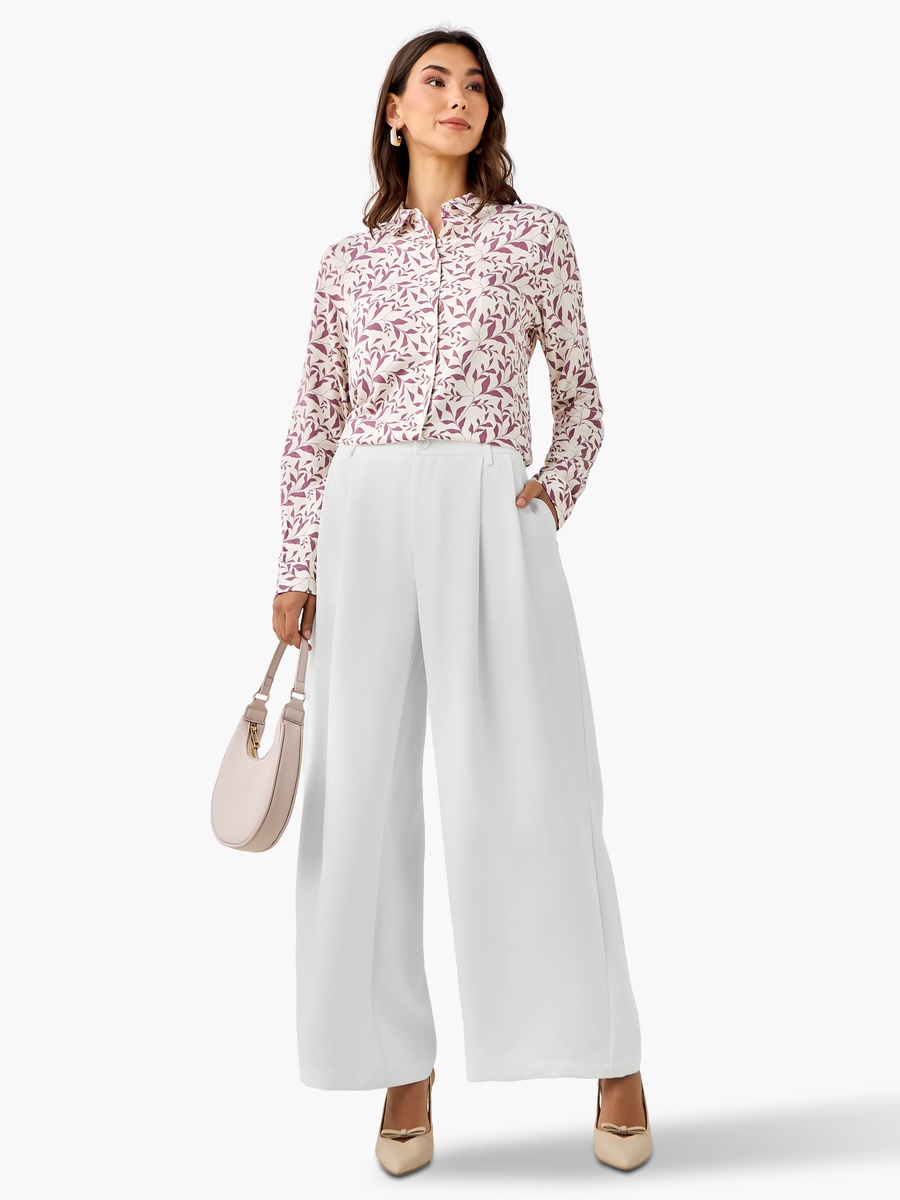 Flared Pants with Pleated Design