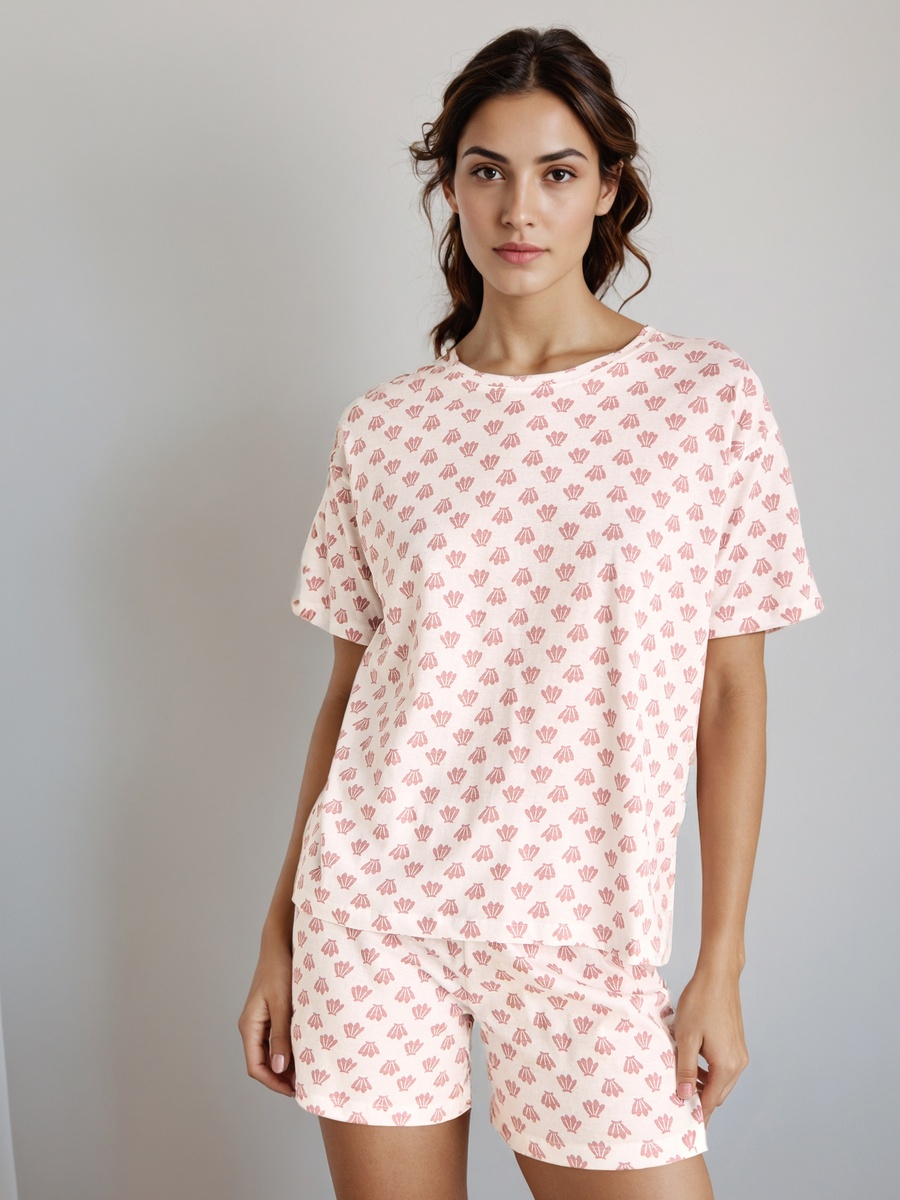 Pyjama Set with Cotton T-Shirt and Shorts