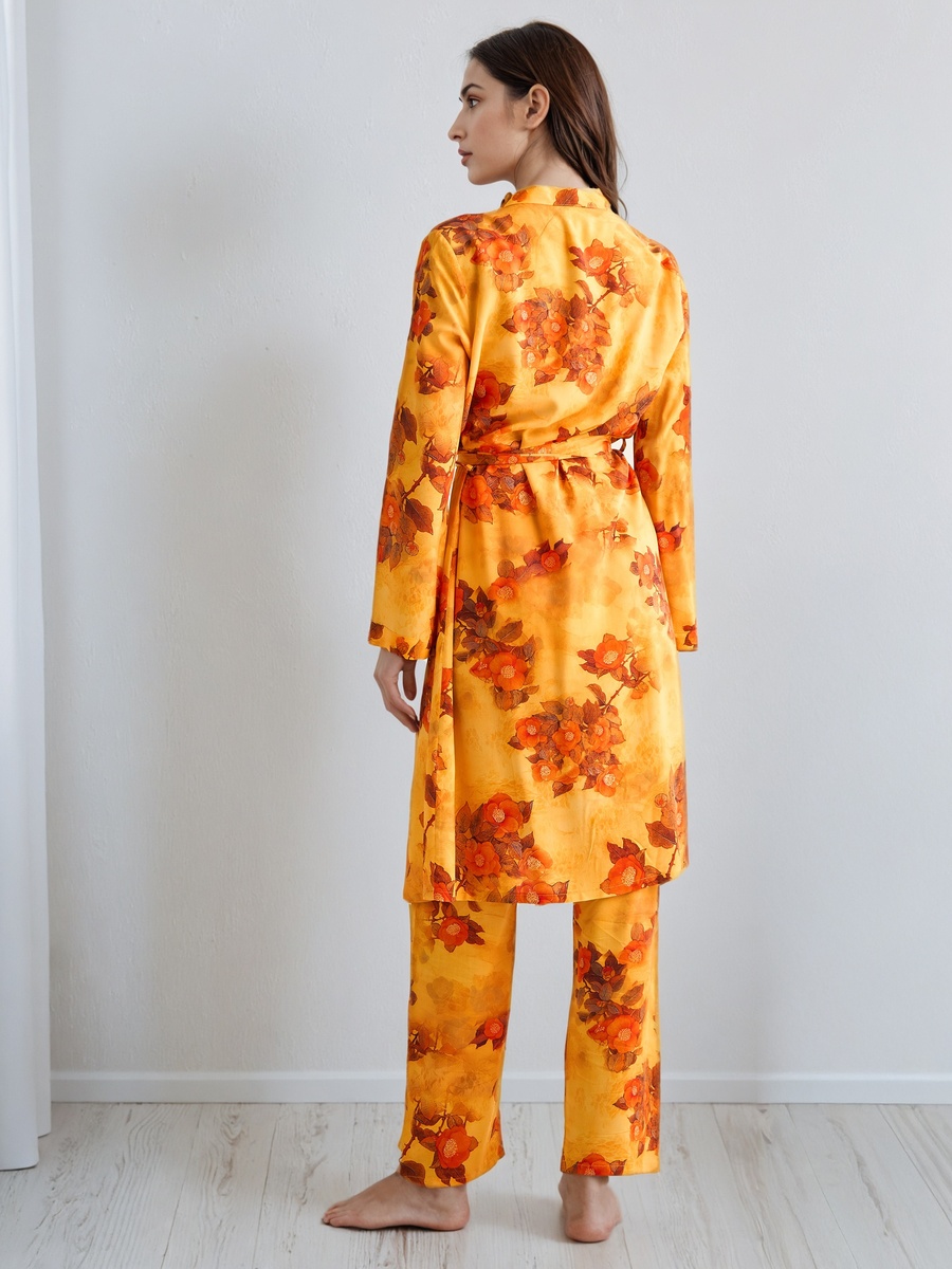Sleeveless Top and Pyjama Set with Robe