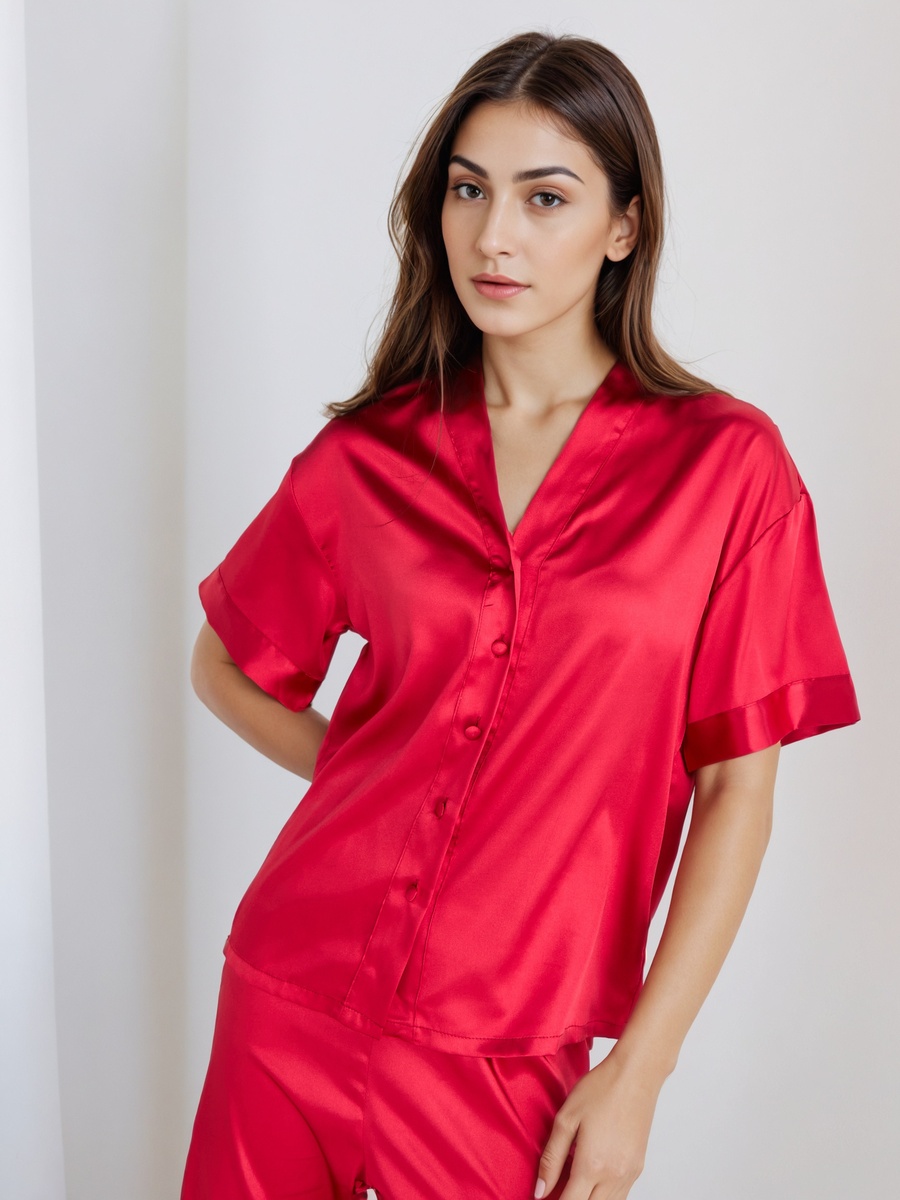 Pyjama Set with Button-Down Shirt and Pants