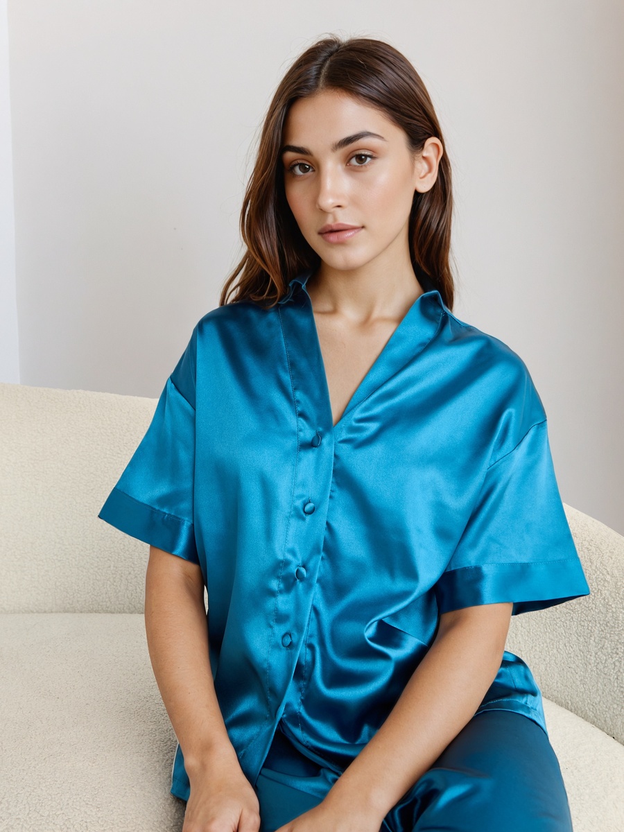 Pyjama Set with Button-Down Shirt and Pants