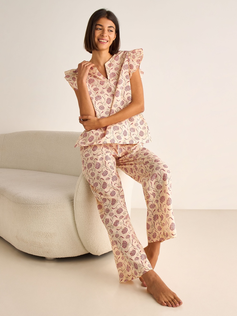 Pyjama Set with Cotton Top and Pants