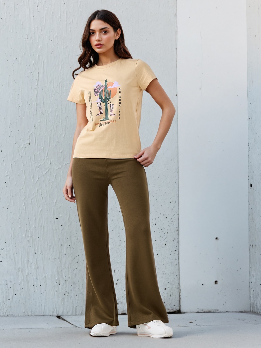 Regular Fit Cotton T-Shirt with Graphic Print