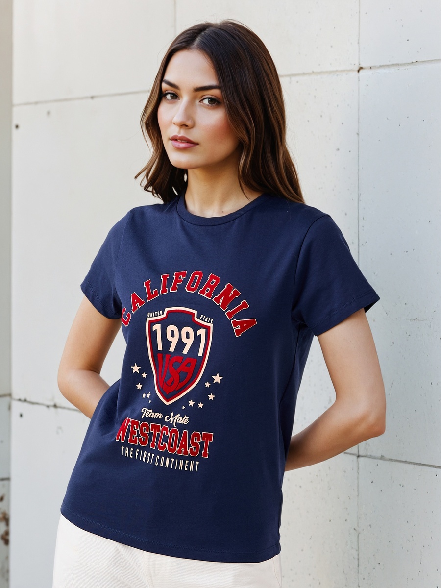 Regular Fit Cotton T-Shirt with Graphic Print