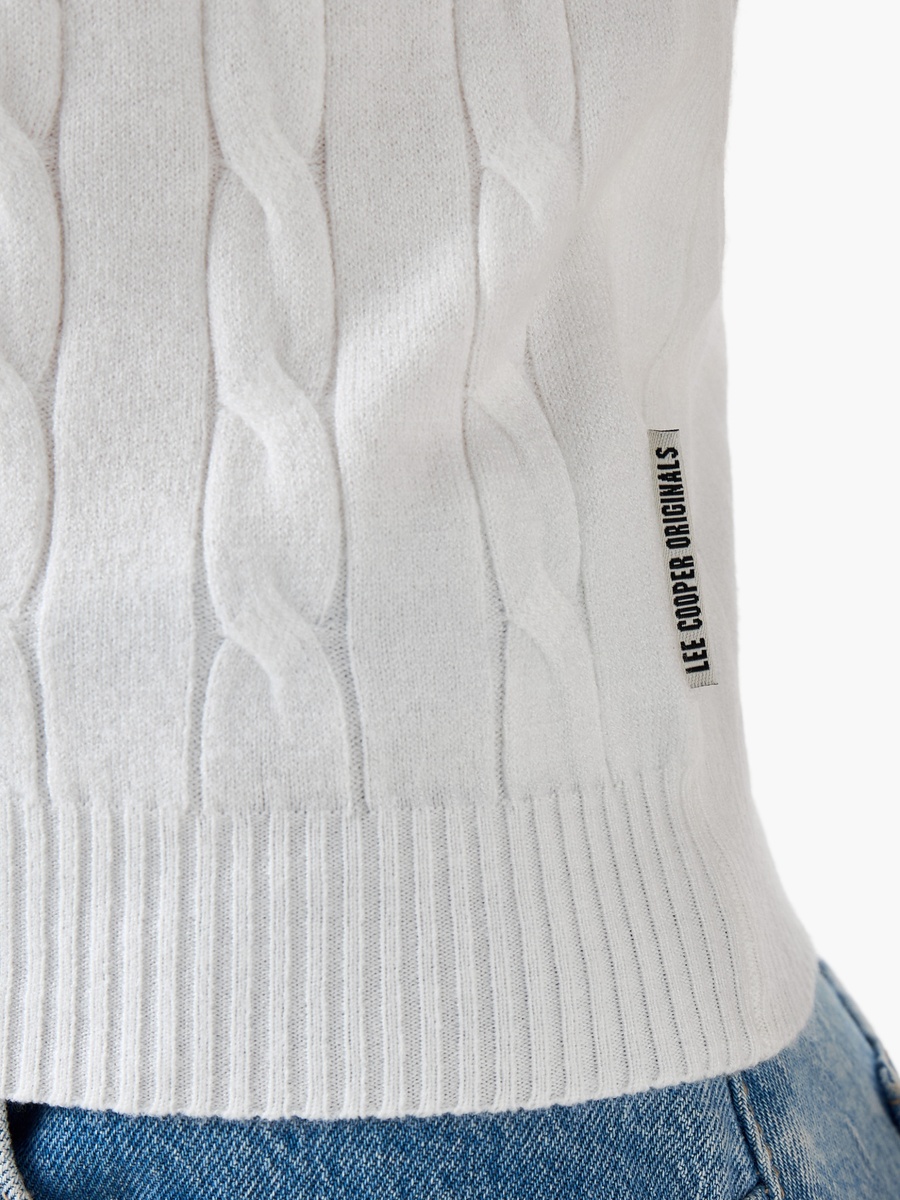Regular Fit Polo T-Shirt with Cable Knit Design