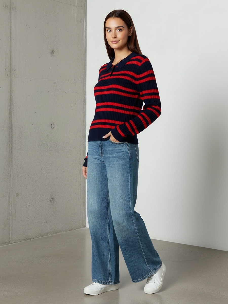 Regular Fit Polo T-Shirt with Stripes