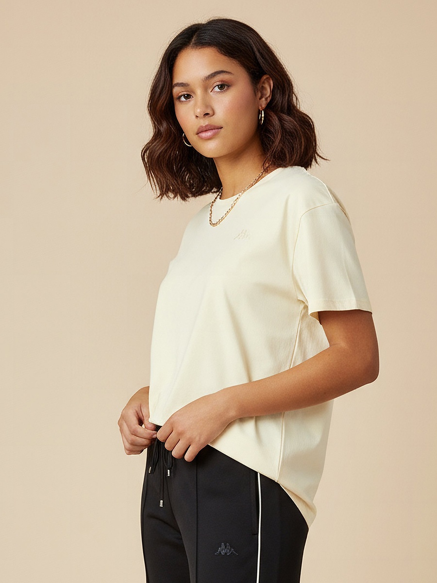 Women Logo Embroidered Stretchable T-Shirt