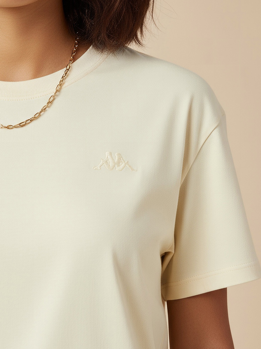 Women Logo Embroidered Stretchable T-Shirt