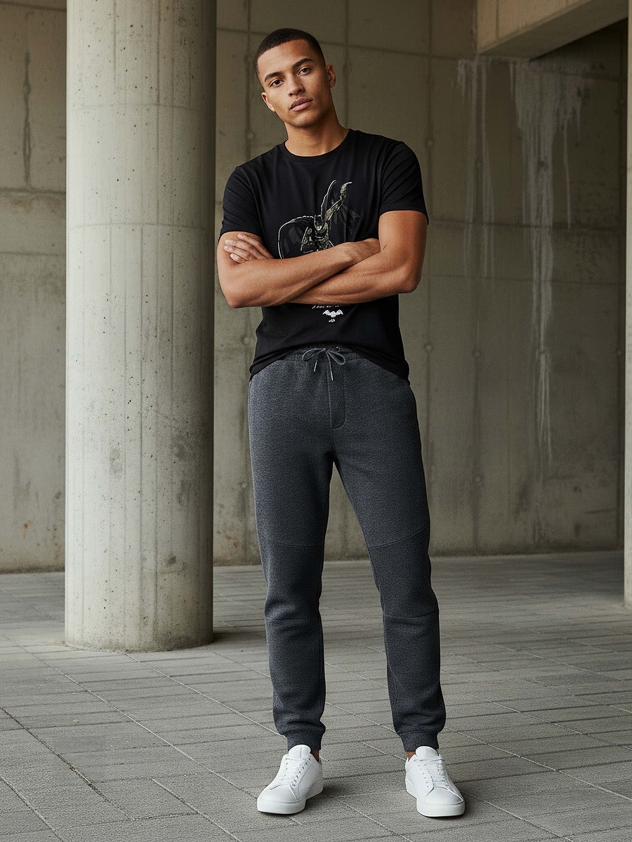 Men Relaxed Fit Joggers with Panel Detail