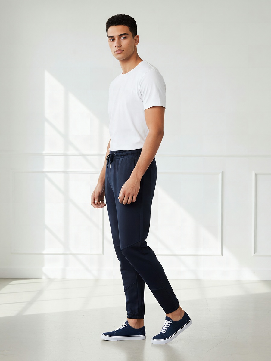Men Relaxed Fit Joggers with Panel Detail