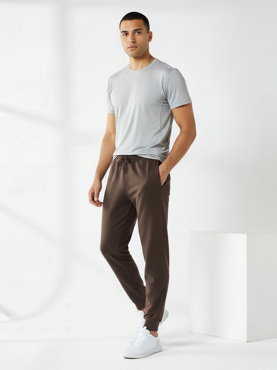 Men Regular Fit Joggers with Pockets
