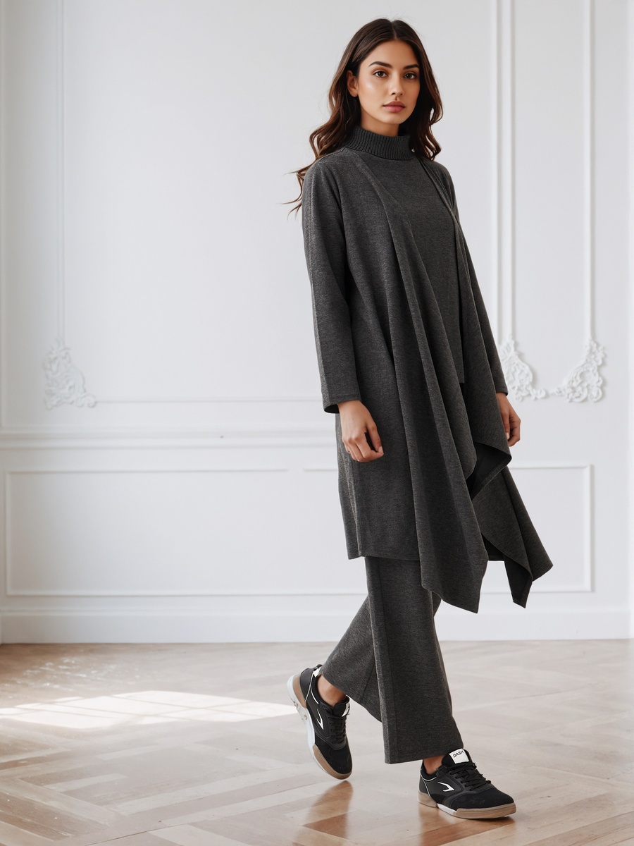 Relaxed Fit Longline Asymmetric Cardigan