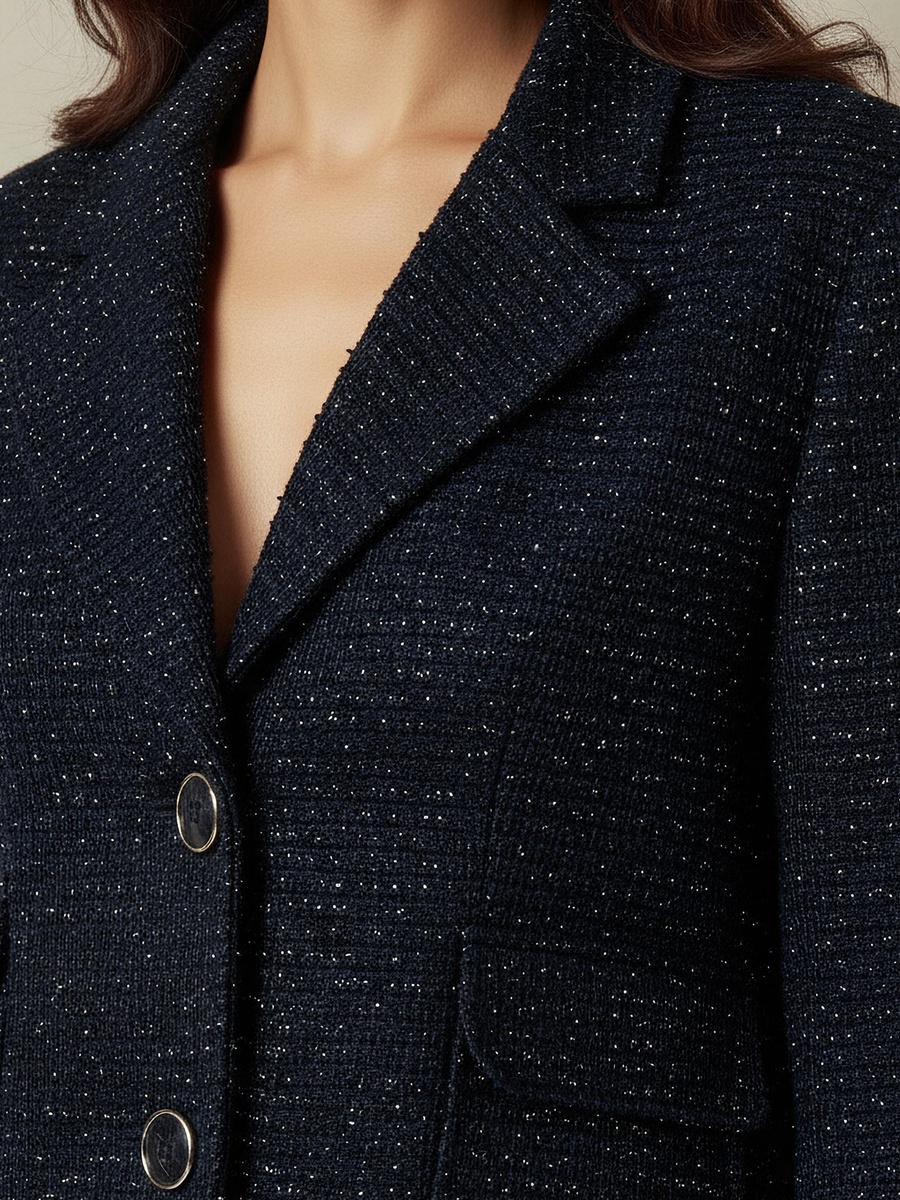 Cropped Jacket with Notch Lapel