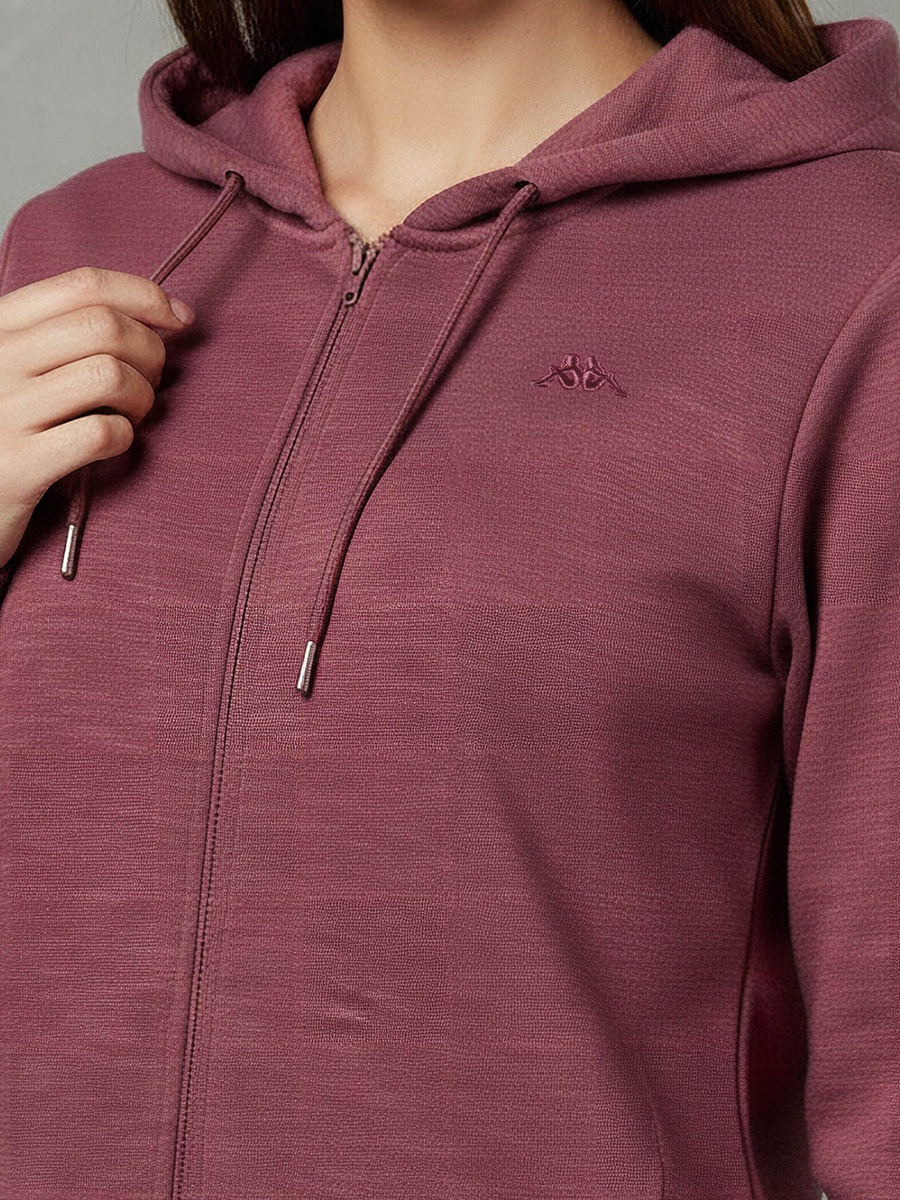 Women Zip Closure Hooded Sweatshirt