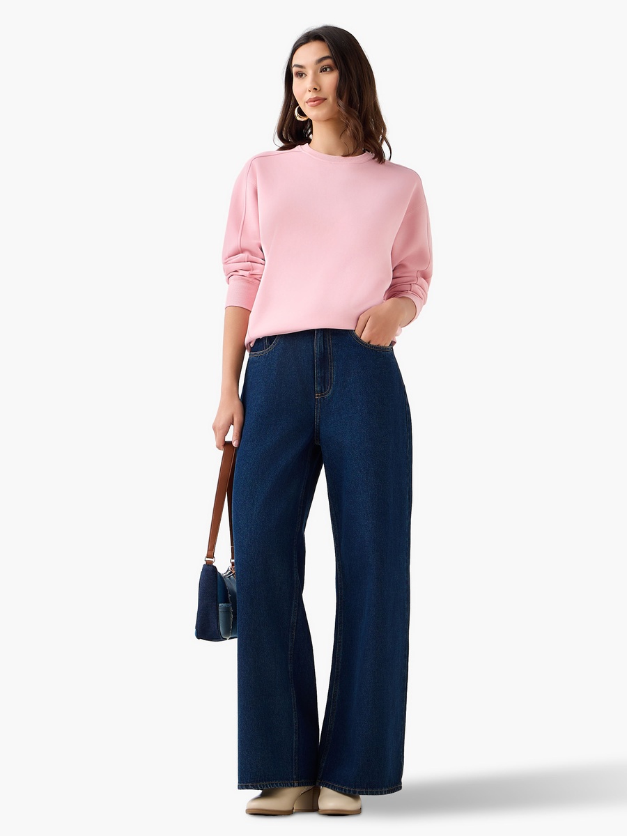 Relaxed Fit Sweatshirt with Cut and Sew