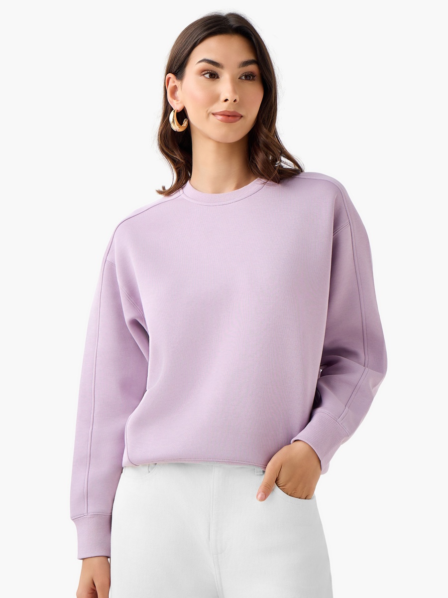 Relaxed Fit Sweatshirt with Cut and Sew