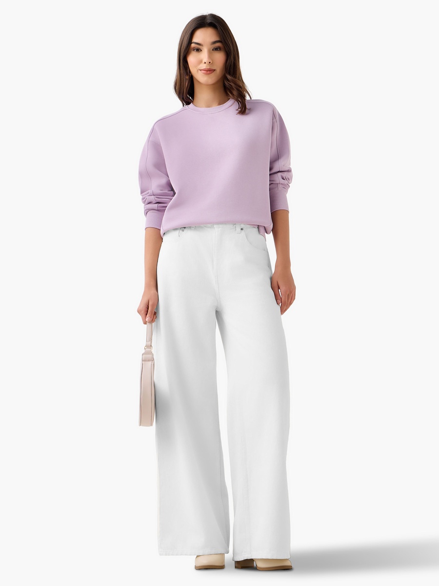 Relaxed Fit Sweatshirt with Cut and Sew