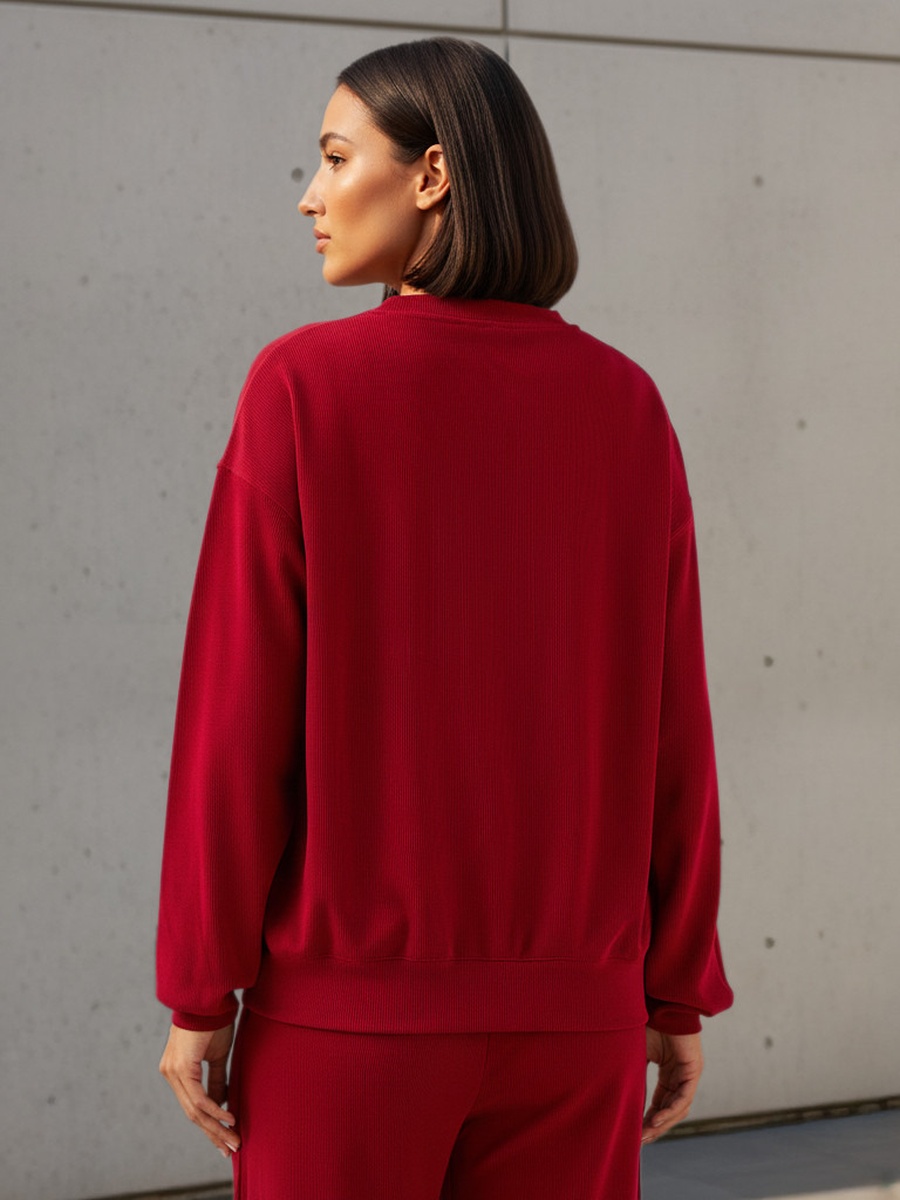 Oversized Sweatshirt with Mickey Mouse Embroidery Detail