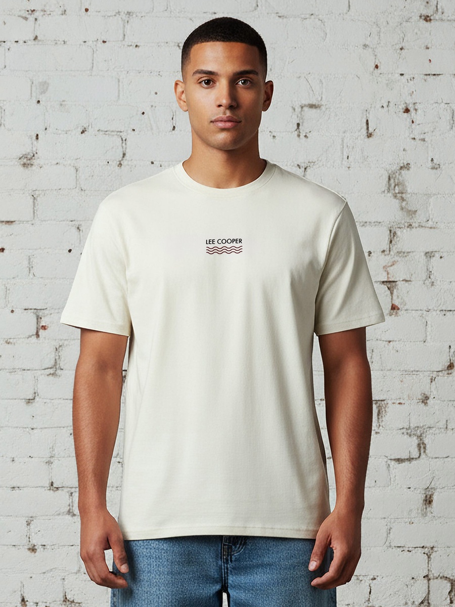 Men Regular Fit Crew Neck Short Sleeves Logo Embroidered T-Shirt