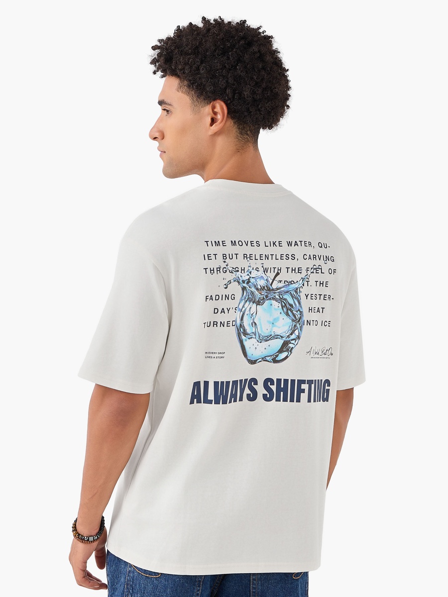 Men Regular Fit Crew Neck Short Sleeves Graphic Print T-Shirt