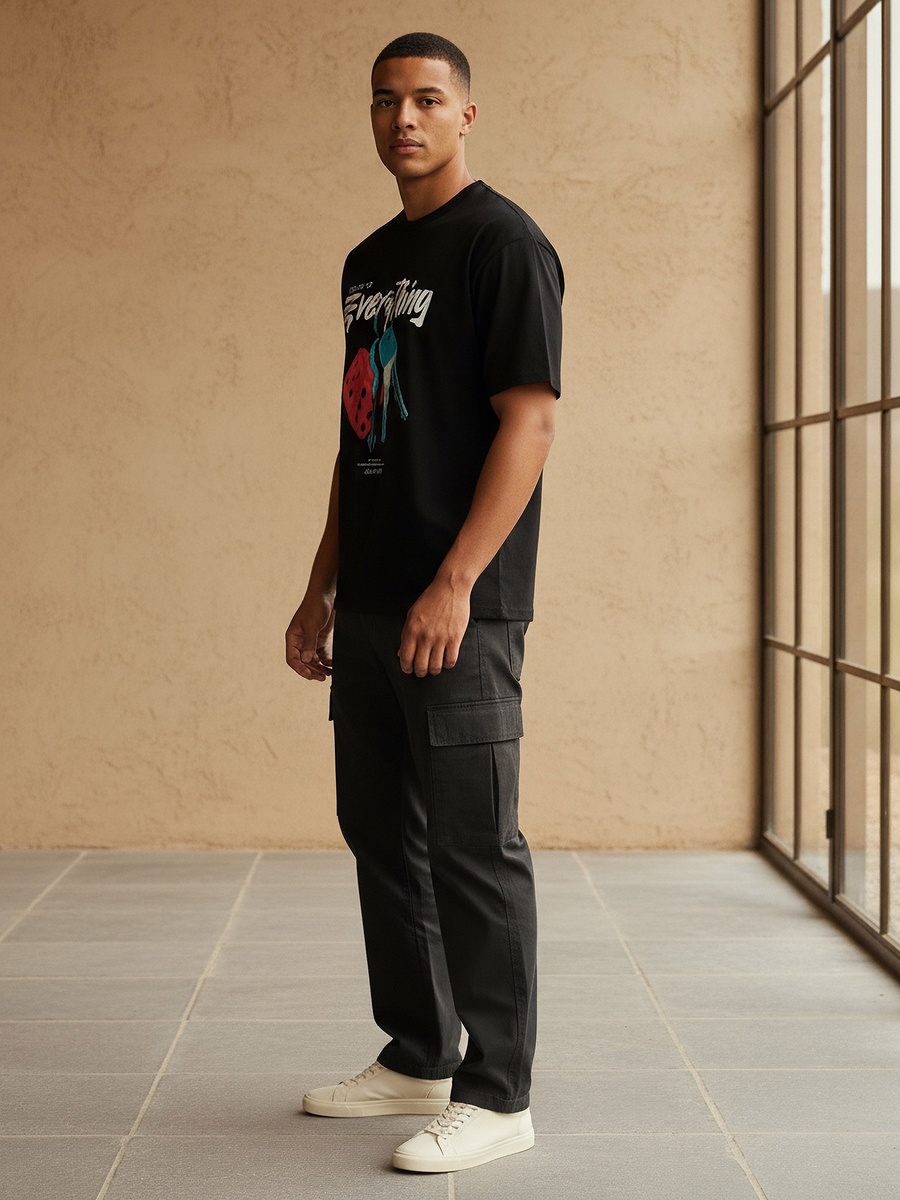 Men Regular Fit Crew Neck Short Sleeves Printed T-Shirt