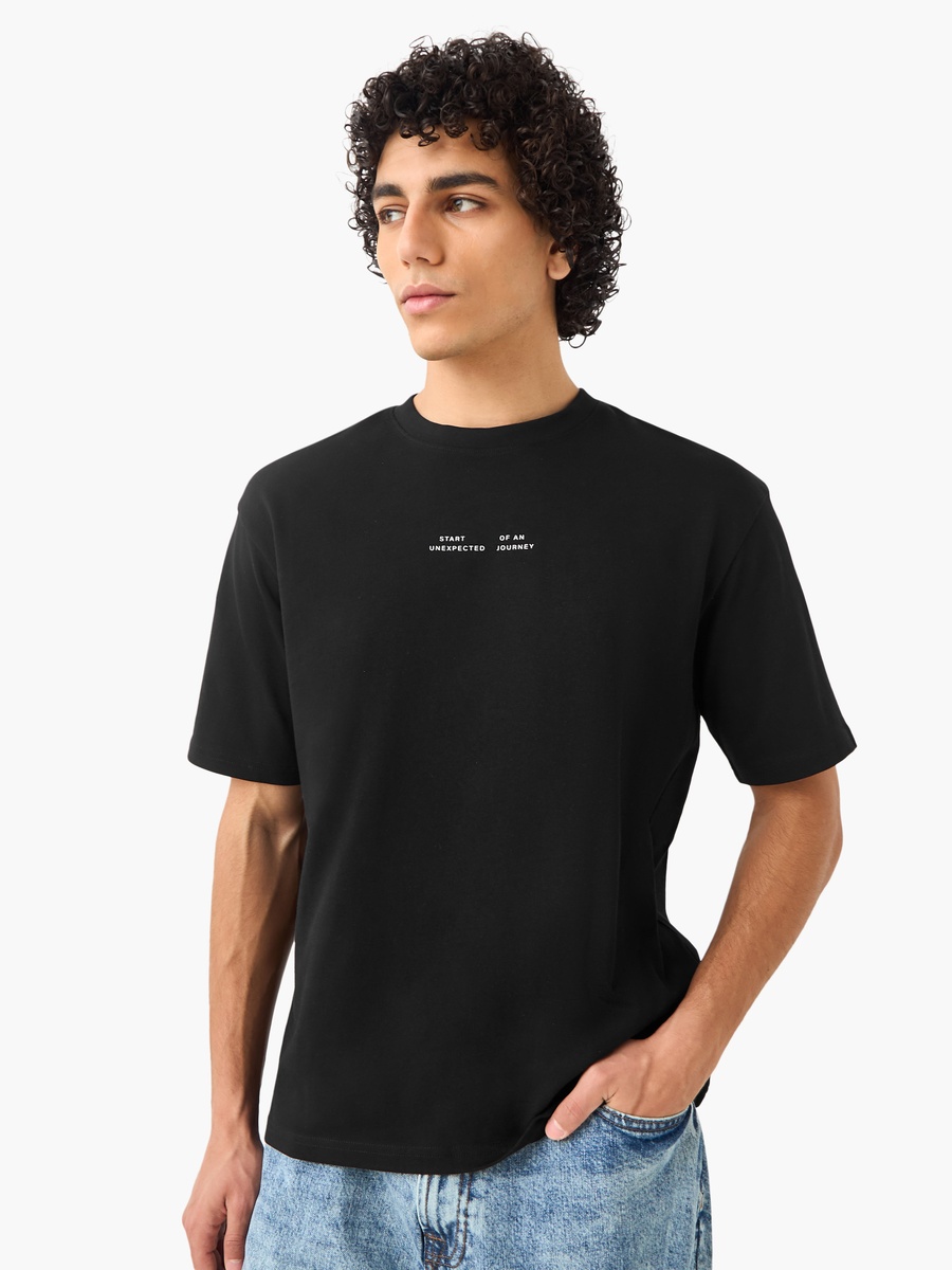 Men Regular Fit Crew Neck Short Sleeves Printed T-Shirt