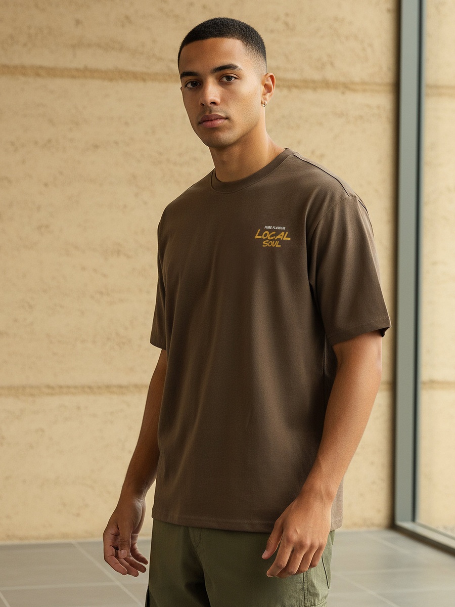 Men Regular Fit Crew Neck Short Sleeve Printed T-Shirt