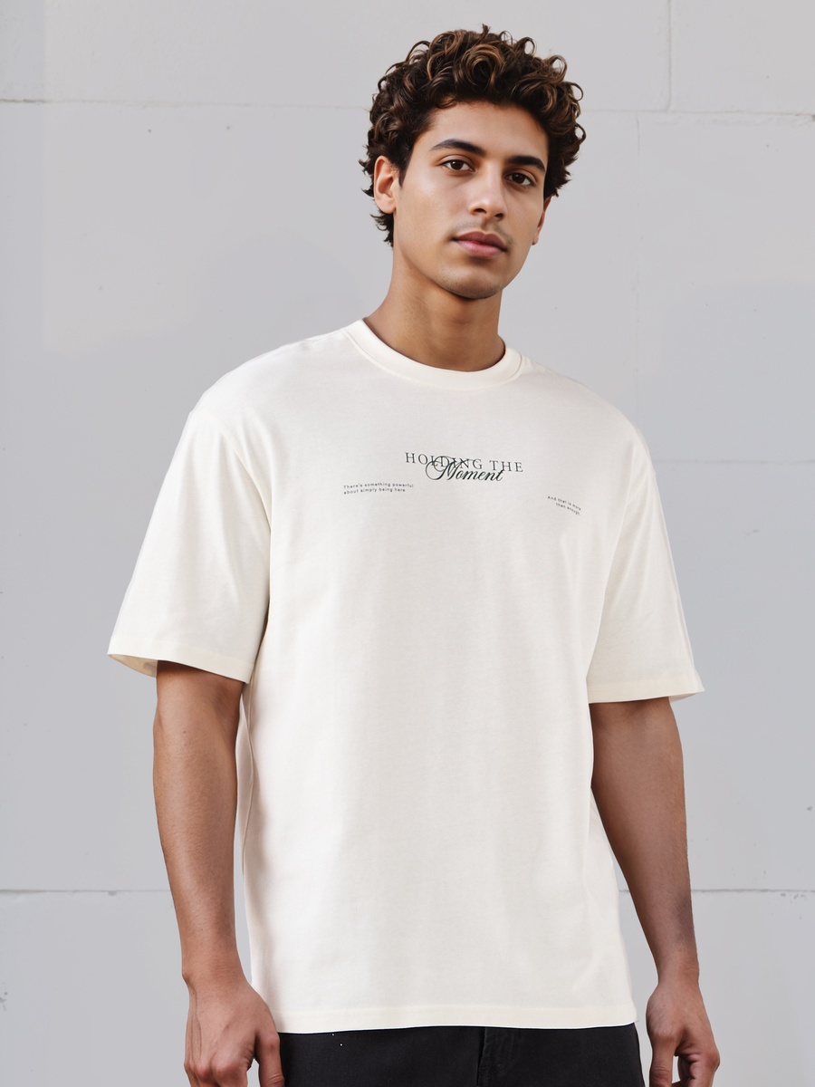 Men Regular Fit Crew Neck Short Sleeves Graphic Print T-Shirt