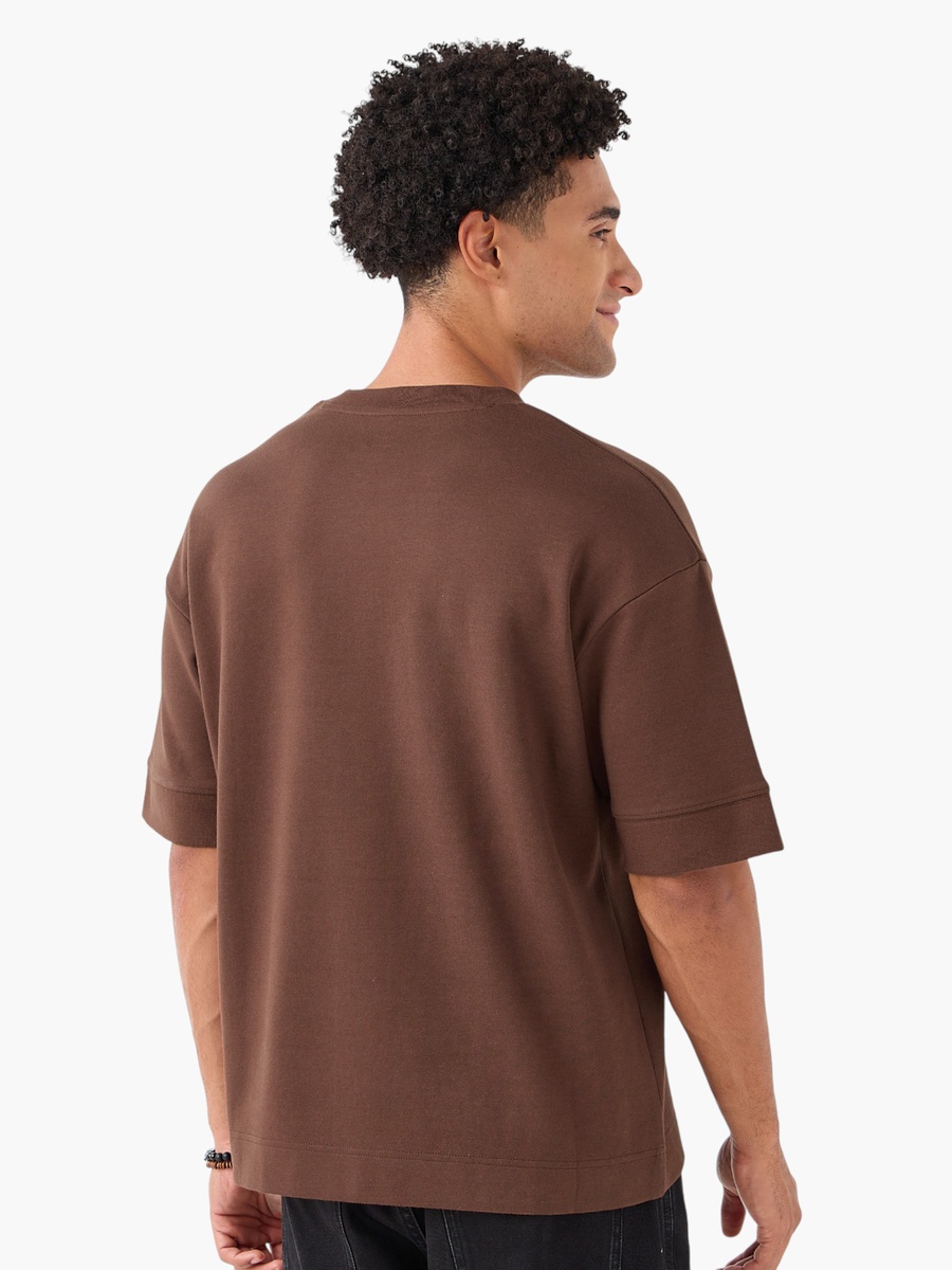 Men Crew Neck Short Sleeves Boxy T-Shirt