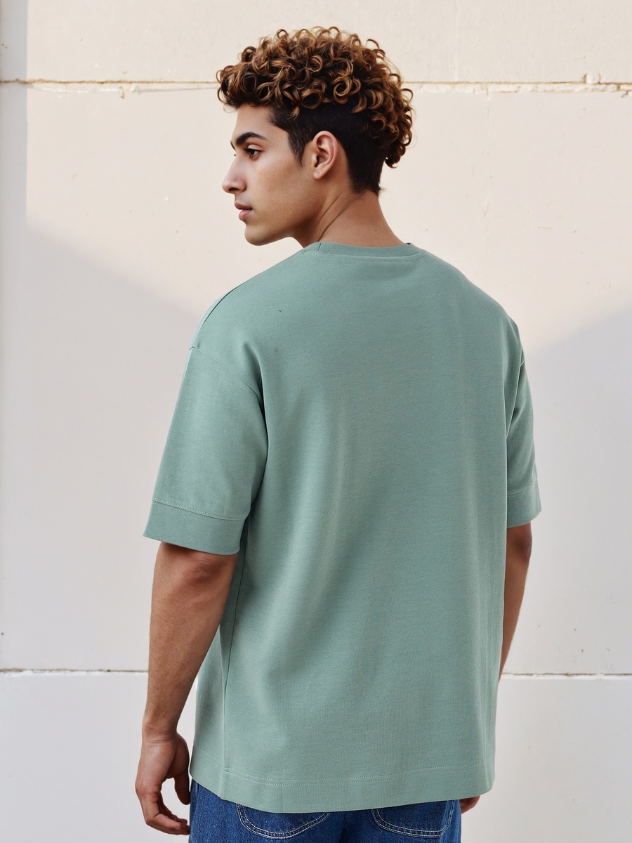 Men Crew Neck Short Sleeves Boxy T-Shirt