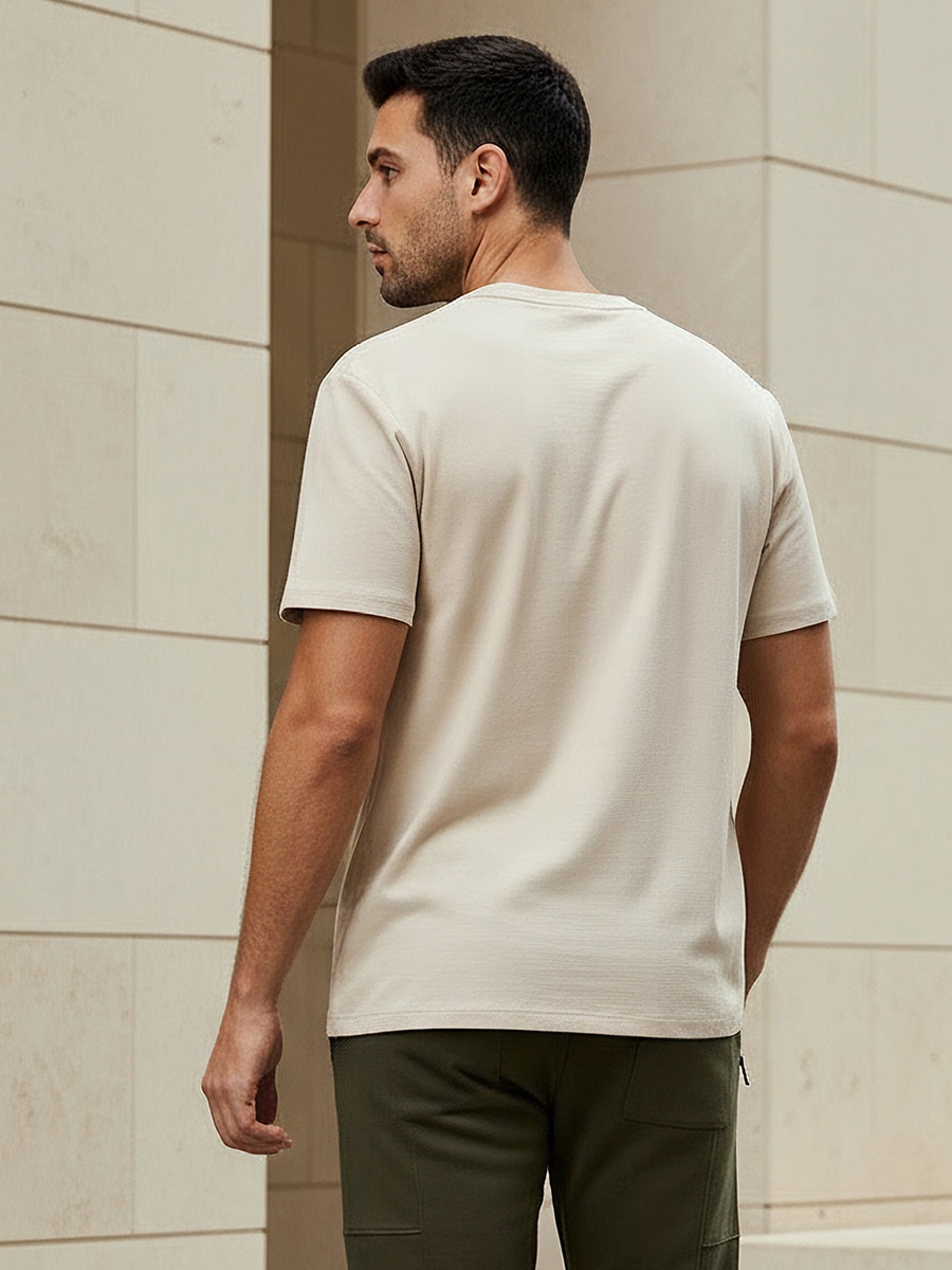Men Relaxed Fit Crew Neck Short Sleeves T-Shirt