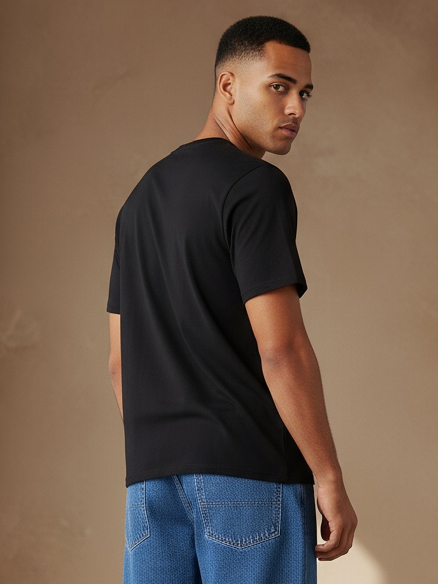 Men Regular Fit Crew Neck Short Sleeves One Piece Print T-Shirt