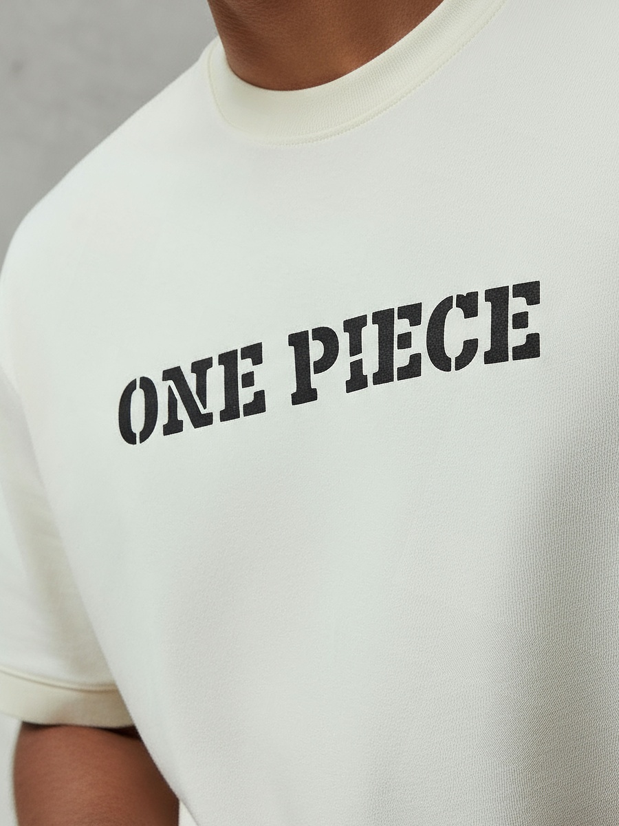 Men Regular Fit Crew Neck Short Sleeves One Piece Print T-Shirt
