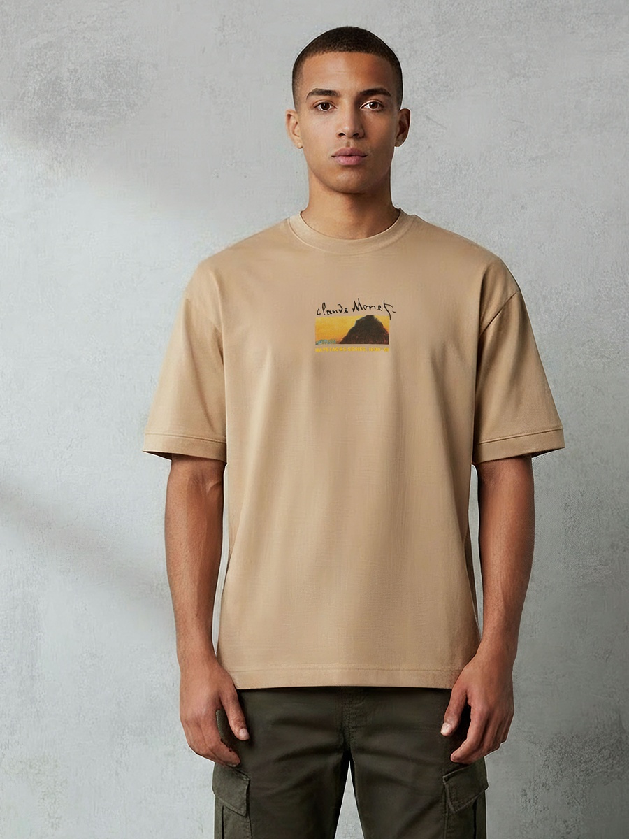 Men Regular Fit Crew Neck Short Sleeves Graphic Print T-Shirt