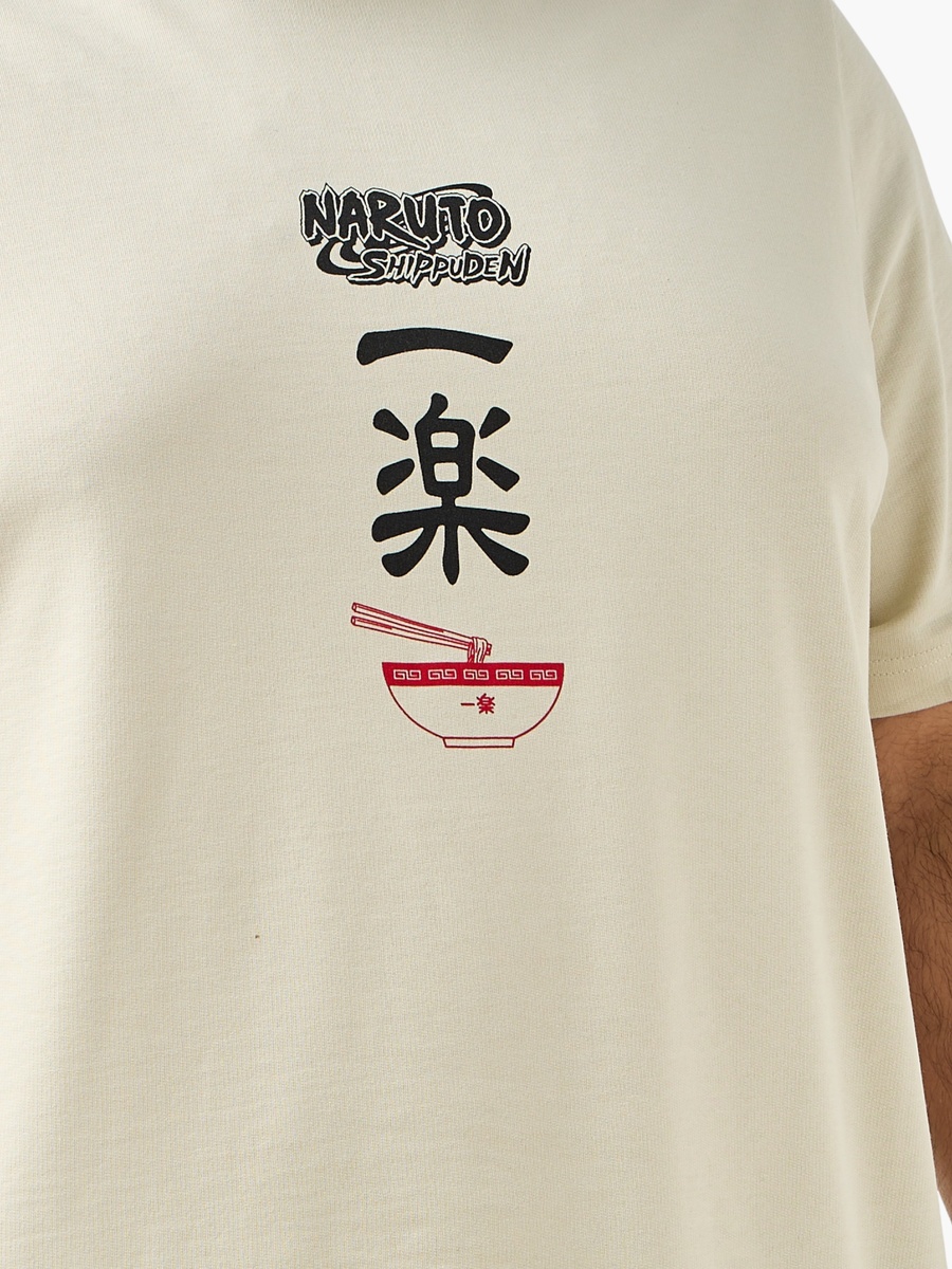 Plus Regular Fit Crew Neck Short Sleeves Naruto Shippuden Print T-Shirt
