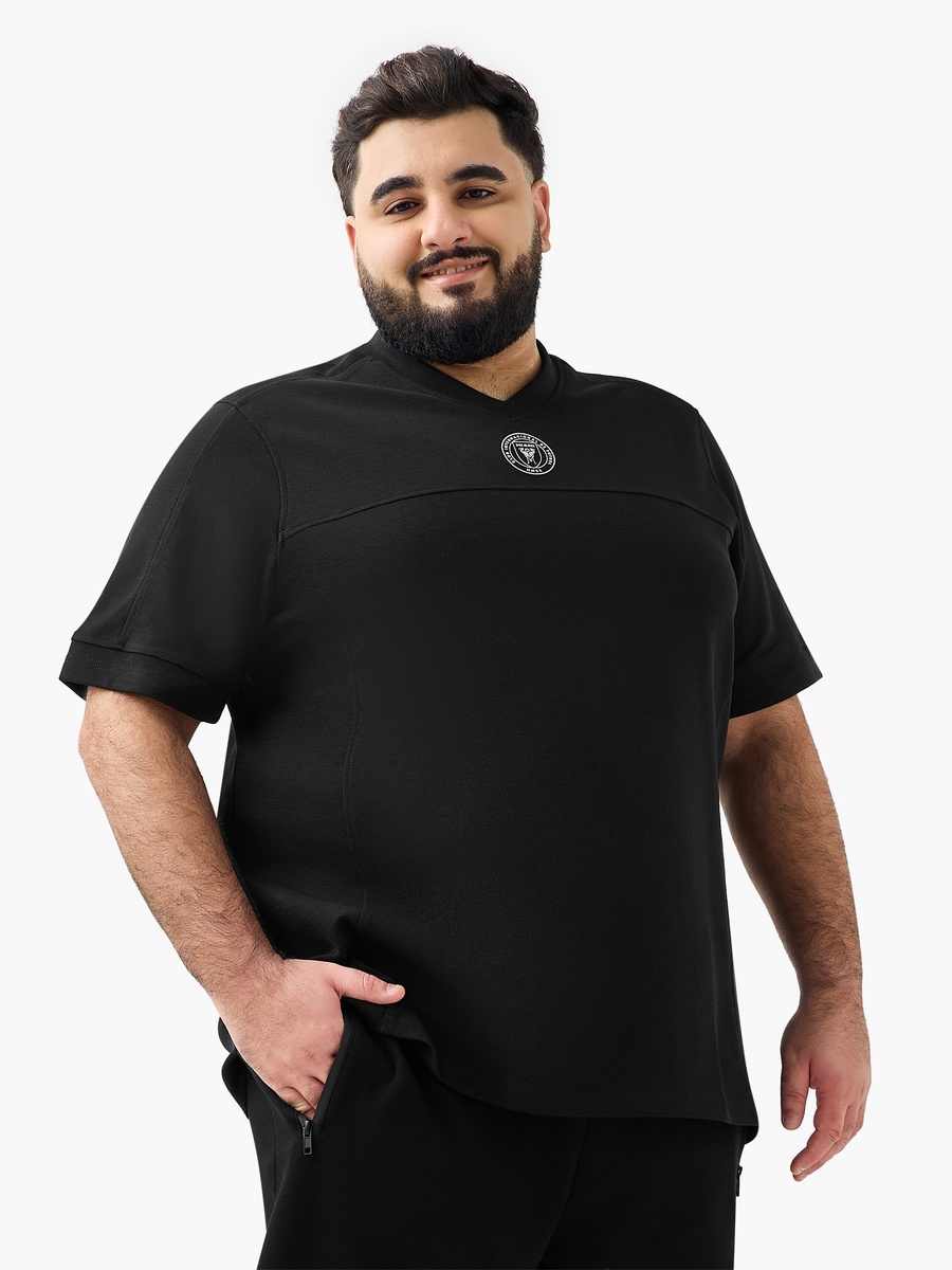 Plus Regular Fit V Neck Short Sleeves Printed T-Shirt