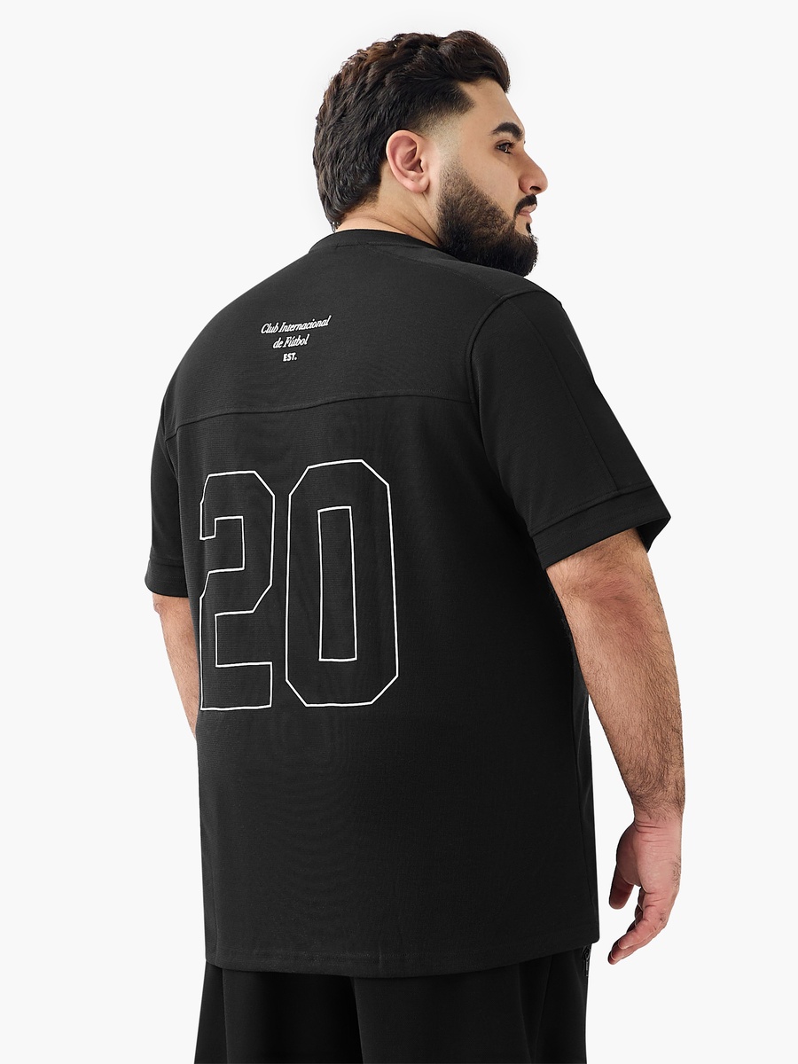 Plus Regular Fit V Neck Short Sleeves Printed T-Shirt