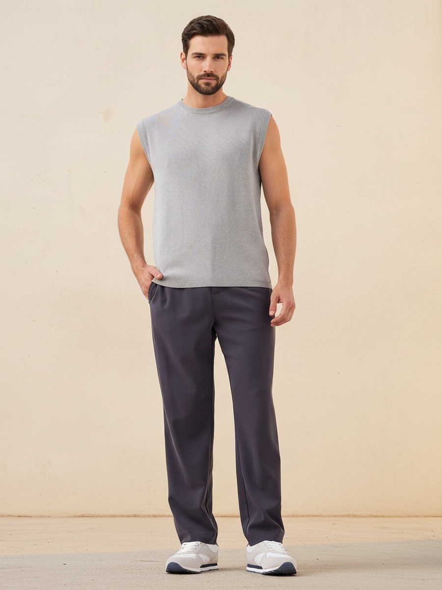 Men Crew Neck Sleeveless Sweater