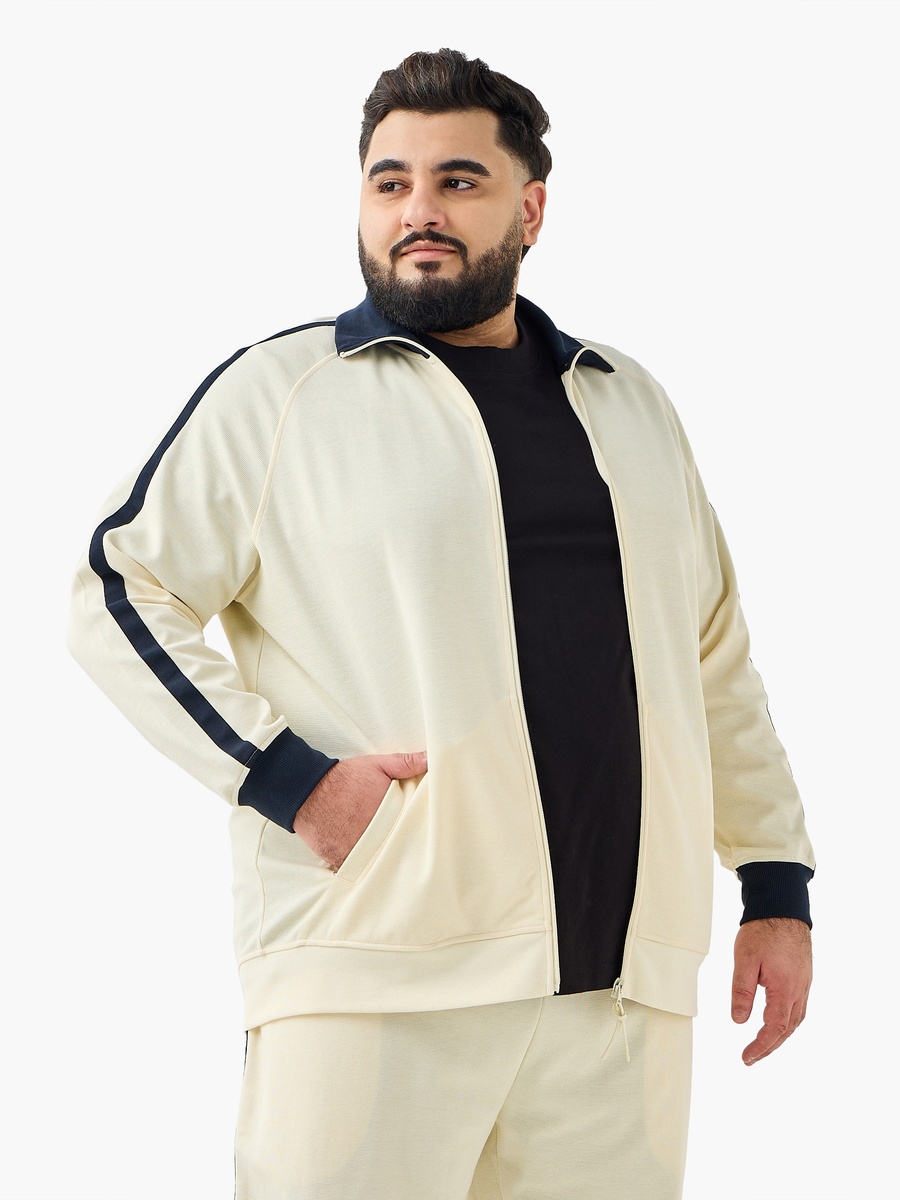 Plus Regular Fit Tape Detail Longline Jacket