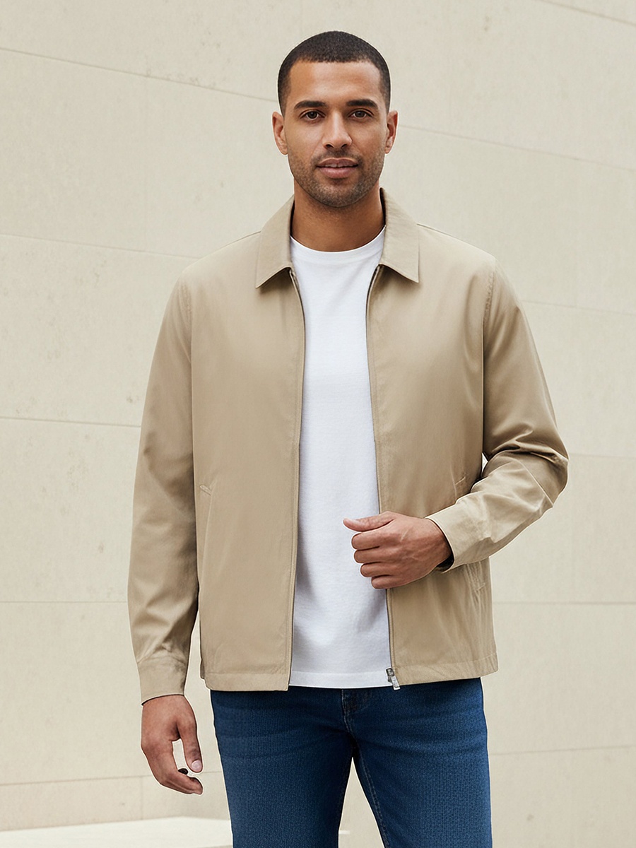 Men Regular Fit Collared Jacket
