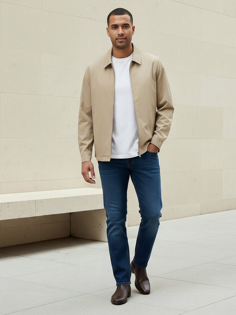 Men Regular Fit Collared Jacket