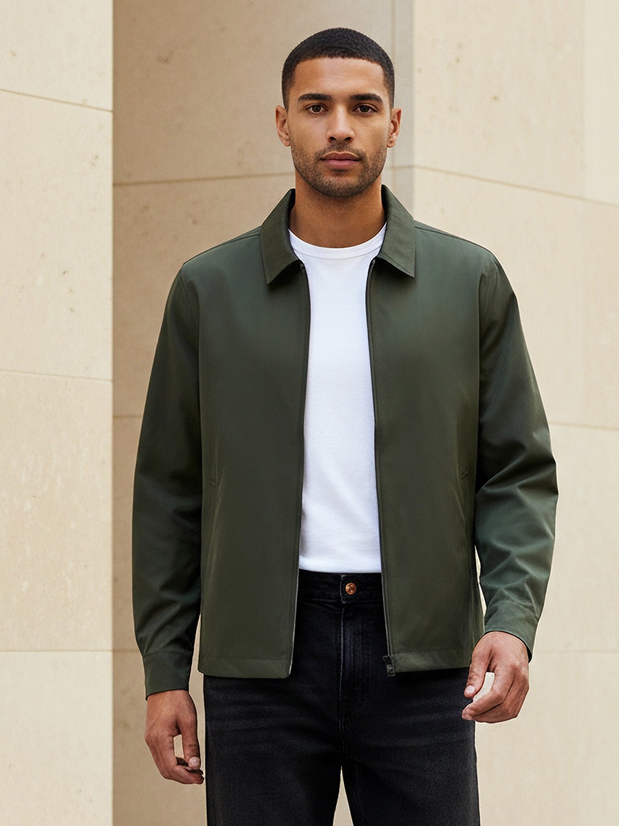 Men Regular Fit Collared Jacket